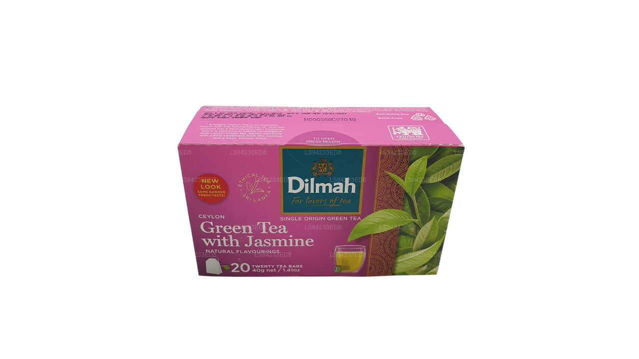 Té verde de Ceilán Dilmah con jazmín (40 g) 20 bolsitas de té
