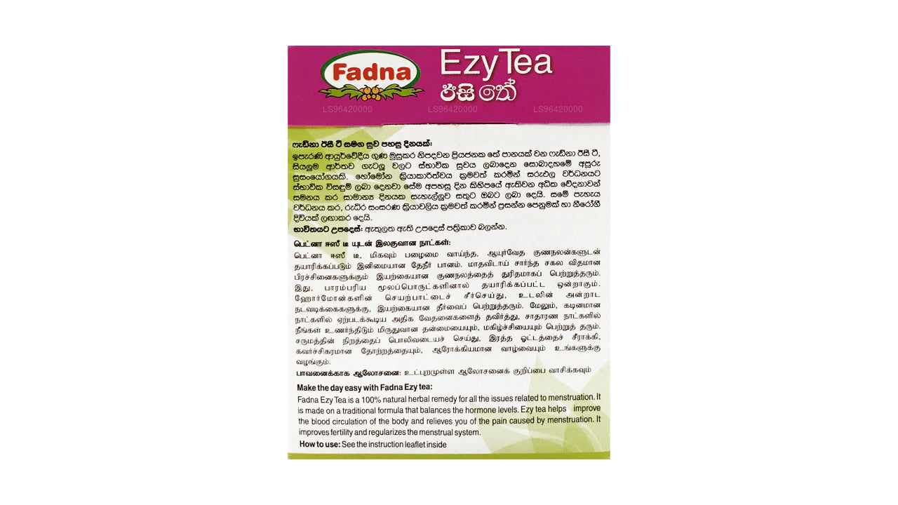 Té Fadna Ezy (8 g) 4 bolsitas de té