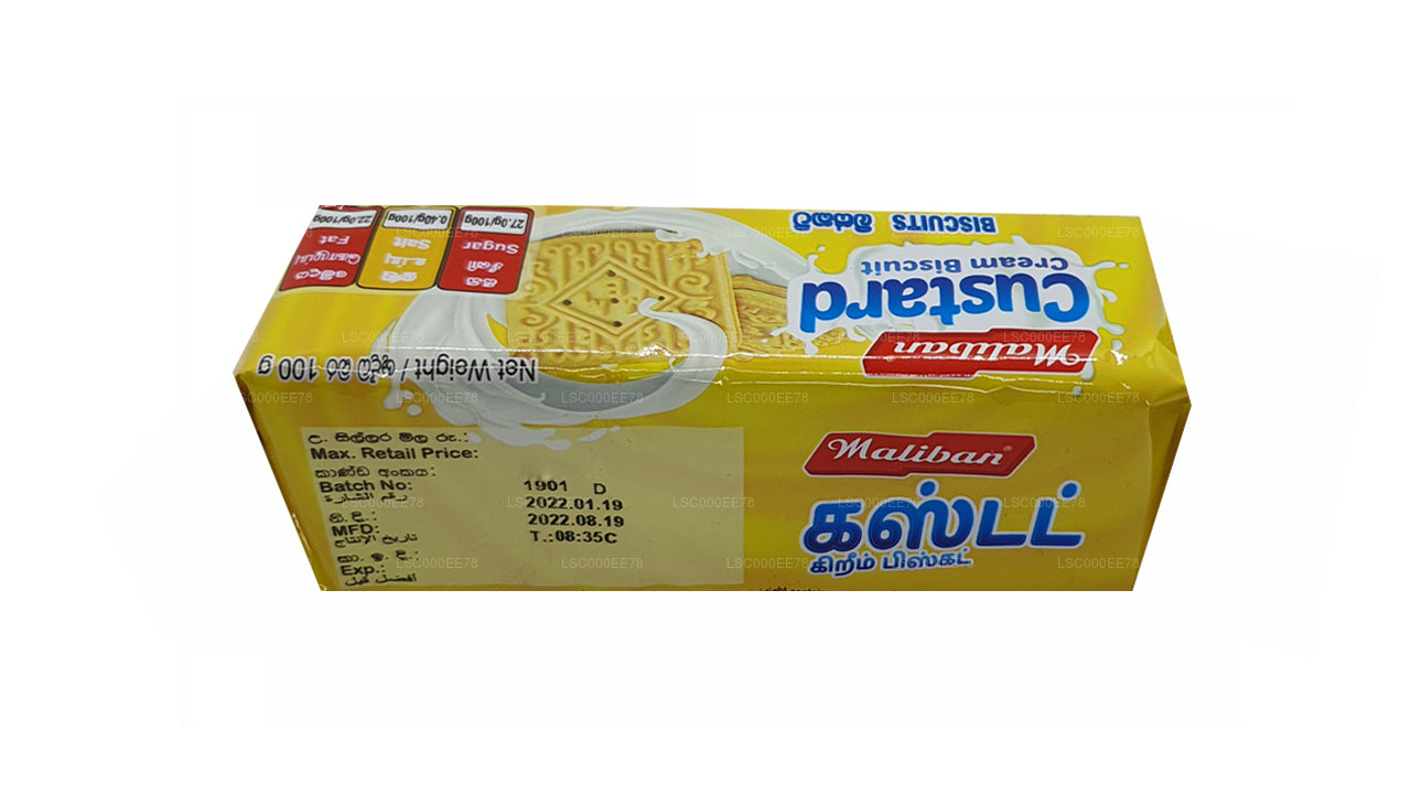 Galleta tipo sándwich con crema pastelera Maliban (100 g)